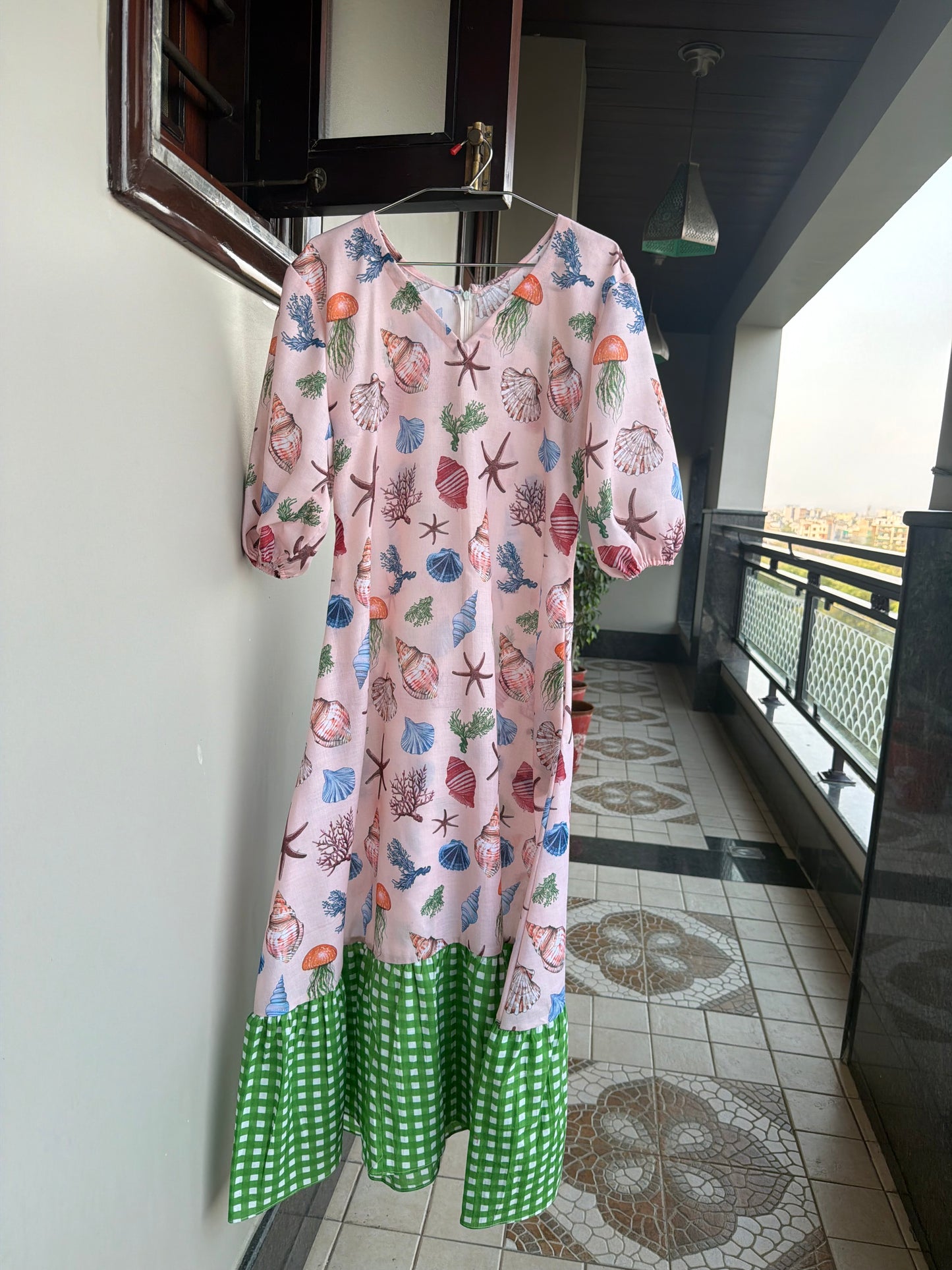 Shell Gingham Dress