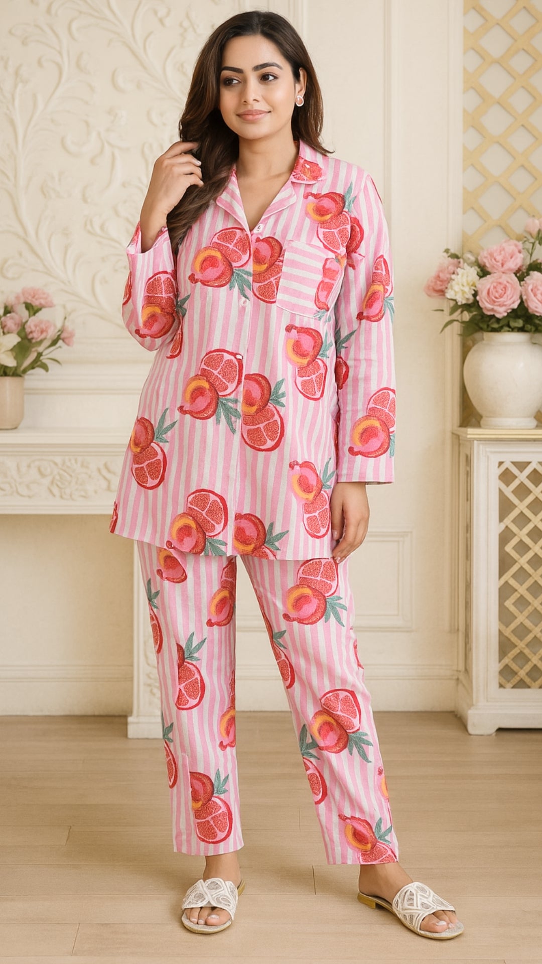 Rosy Pomegranate Pyjama Set