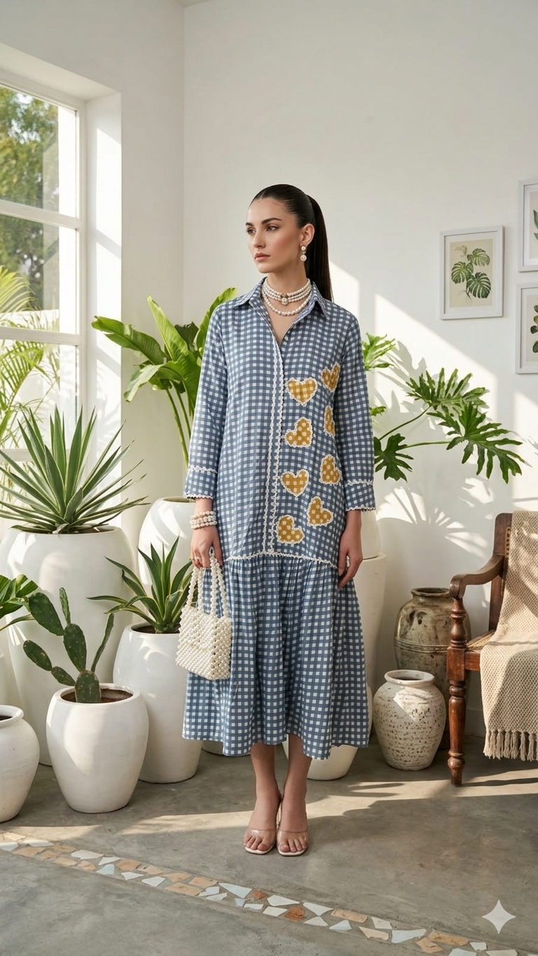 Gingham heart dress