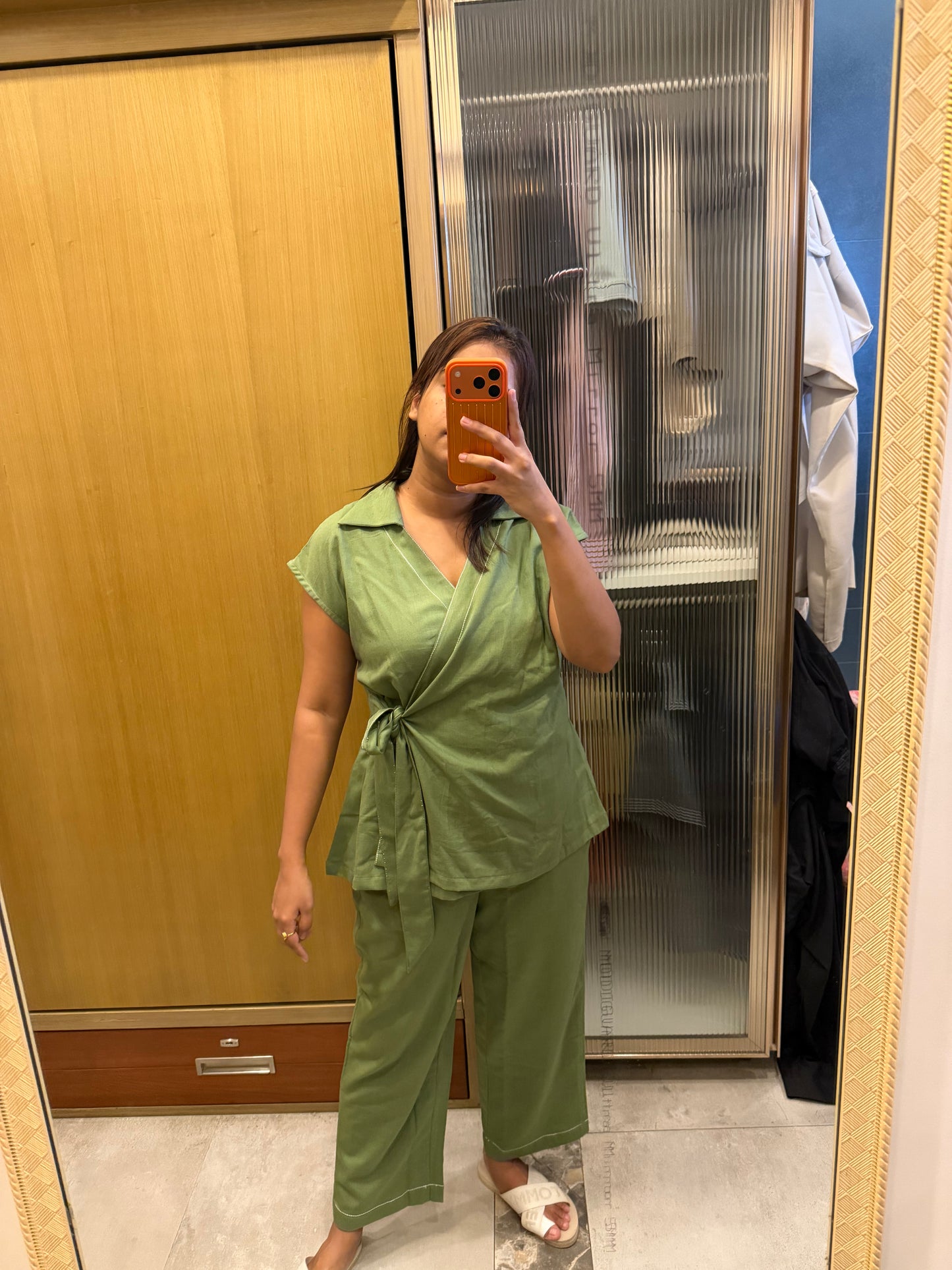 Sage wrap co-ord set
