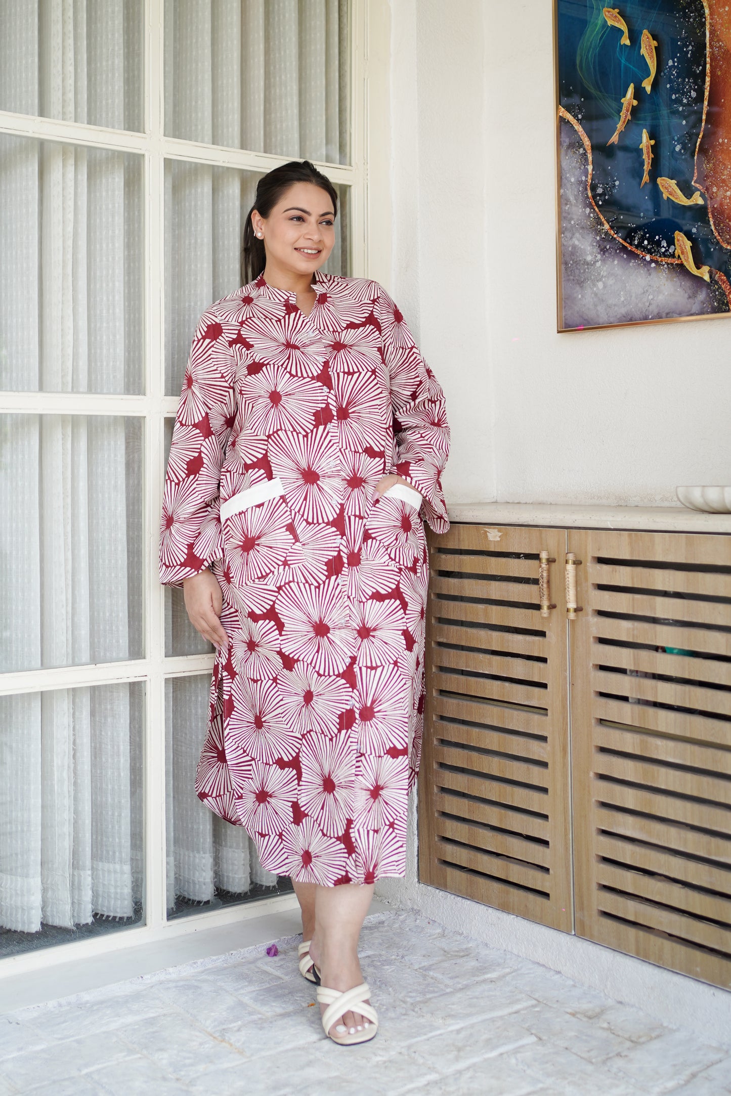 Tranquil Blue Floral Robe