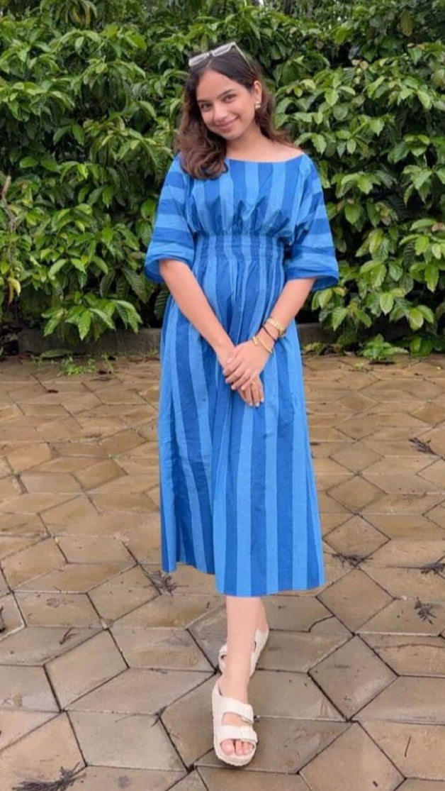 Stripes Smocking Dress