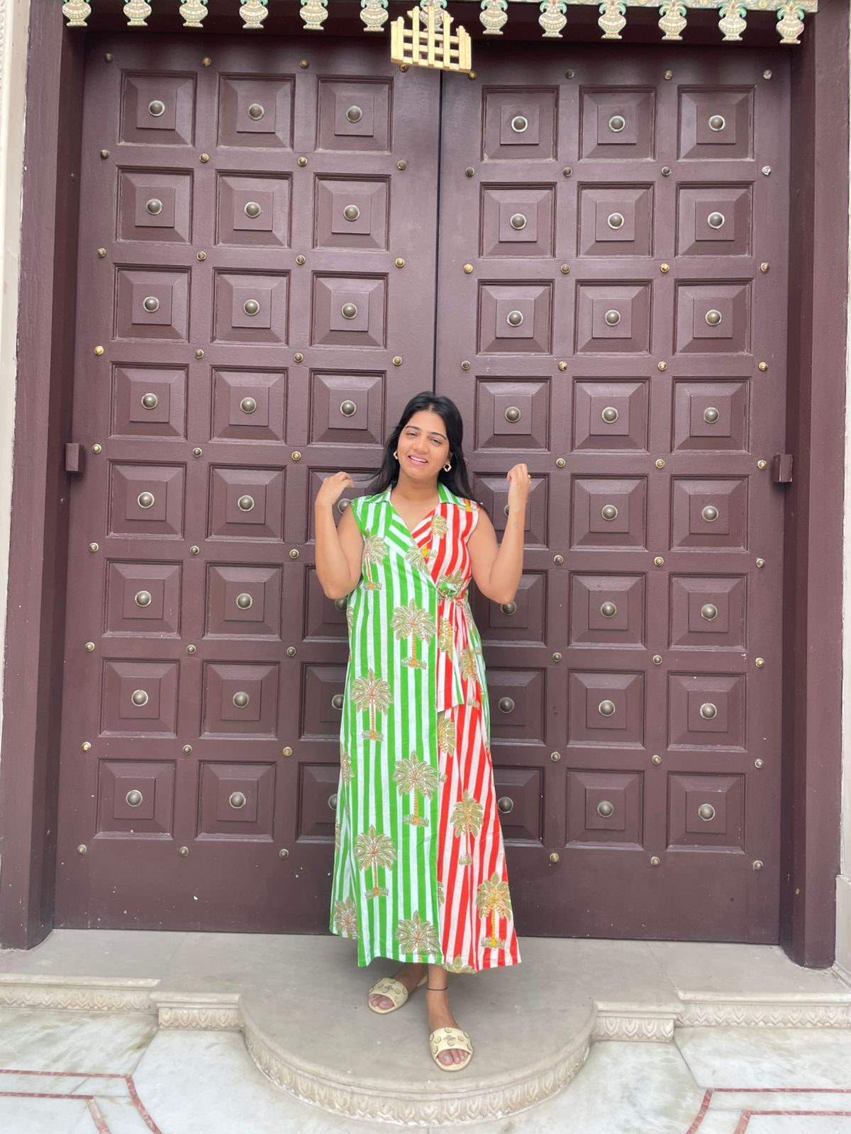Dual palm dress