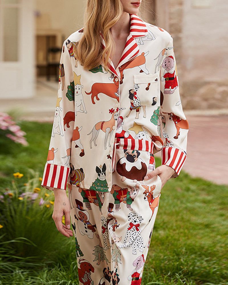 Paw Satin Pyjama Set
