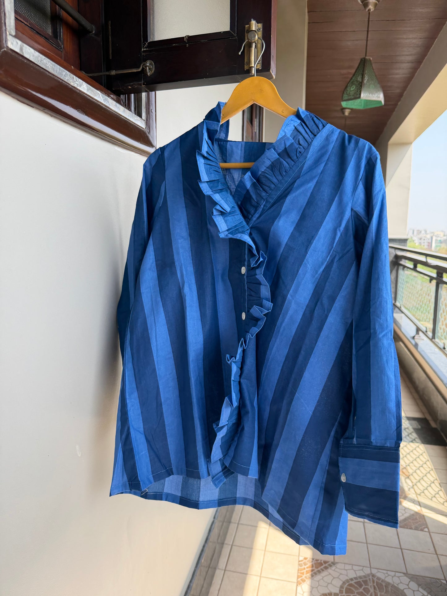 Stripes Ruffle Shirt