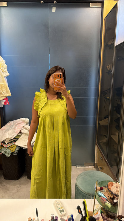 Green ruffle dress
