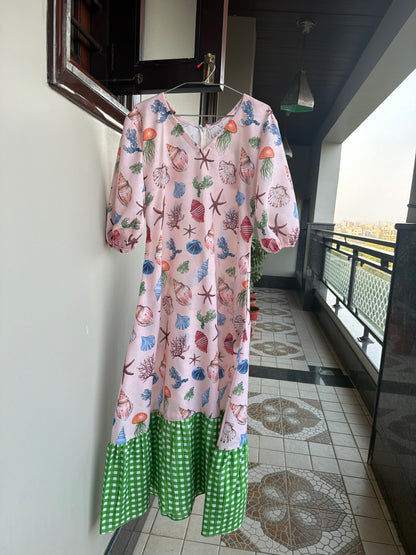 Shell Gingham Dress