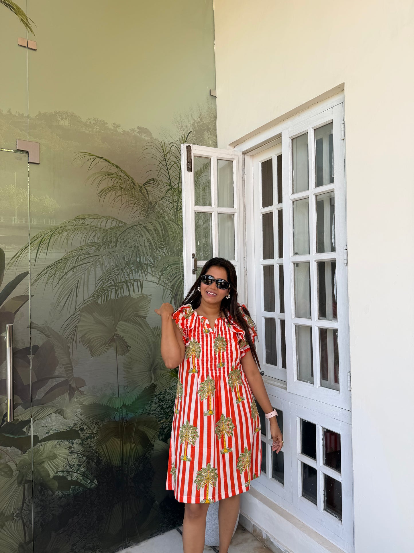 Palm Ruffe Dress