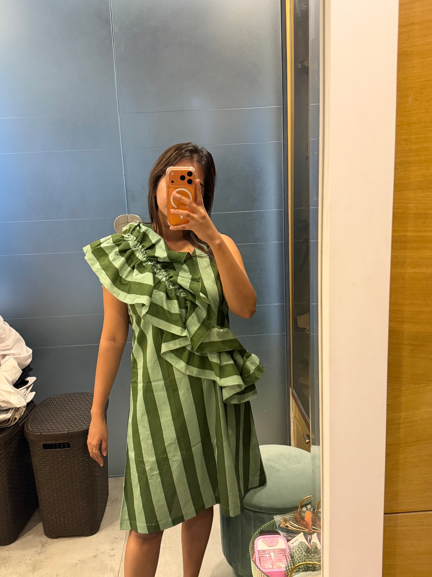 Stripes Ruffle Dress
