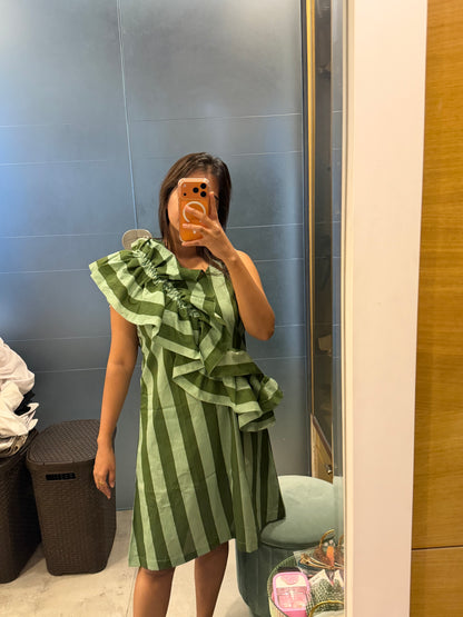 Stripes Ruffle Dress