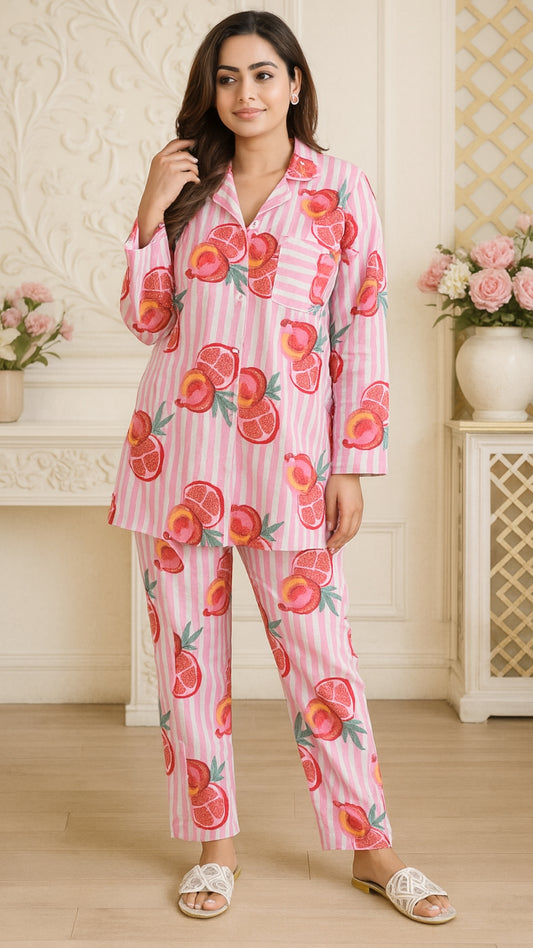 Rosy Pomegranate Pyjama Set