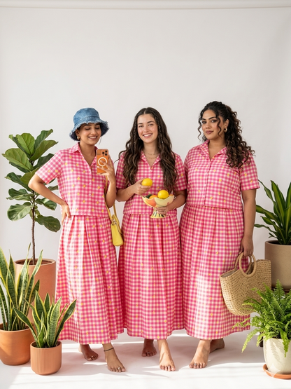 Gingham Lemon Skirt Set