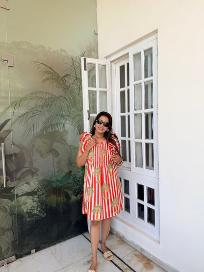 Palm Ruffe Dress