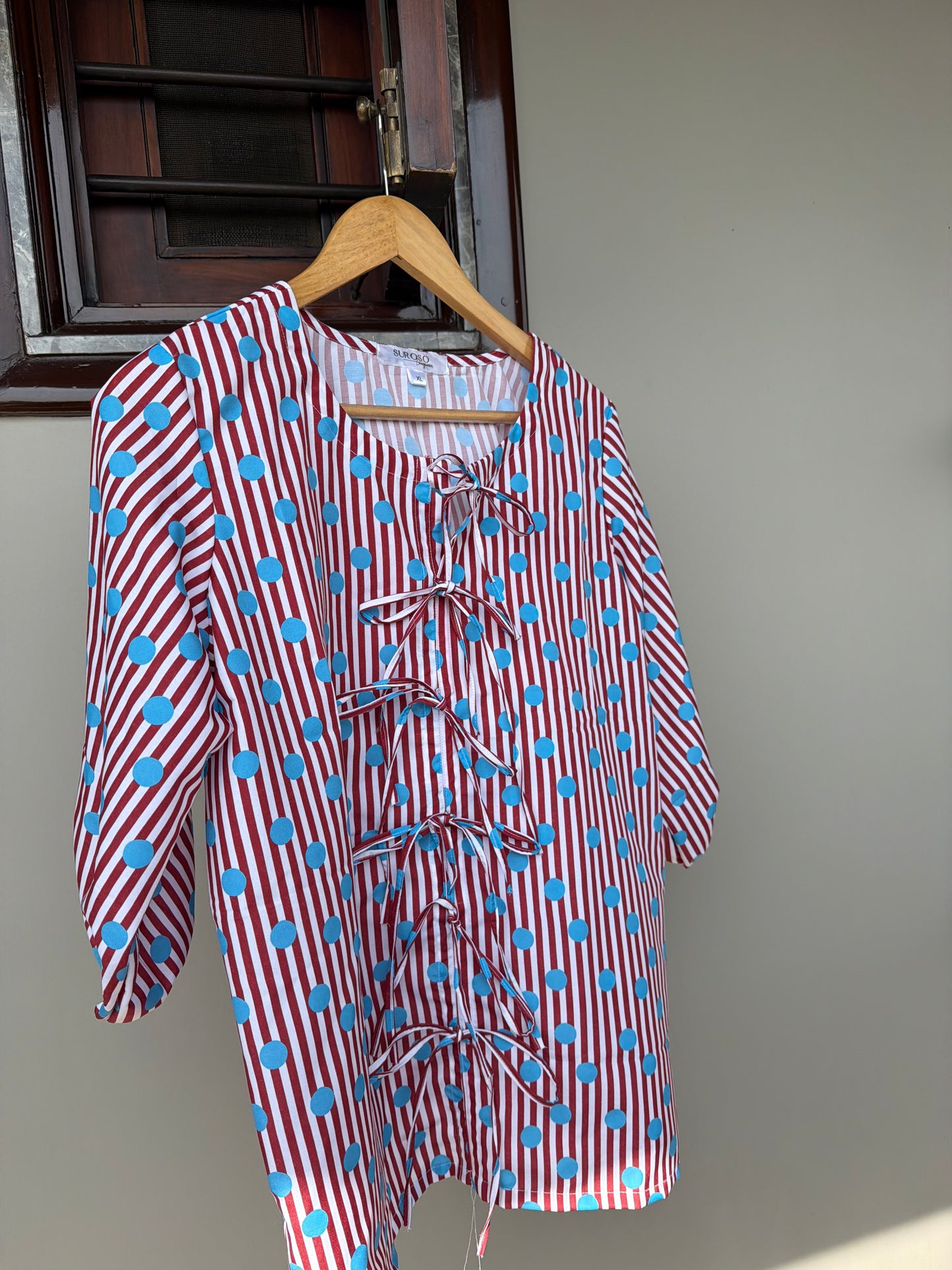 Polka Tie Up Top