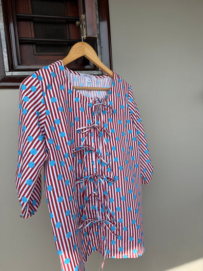Polka Tie Up Top