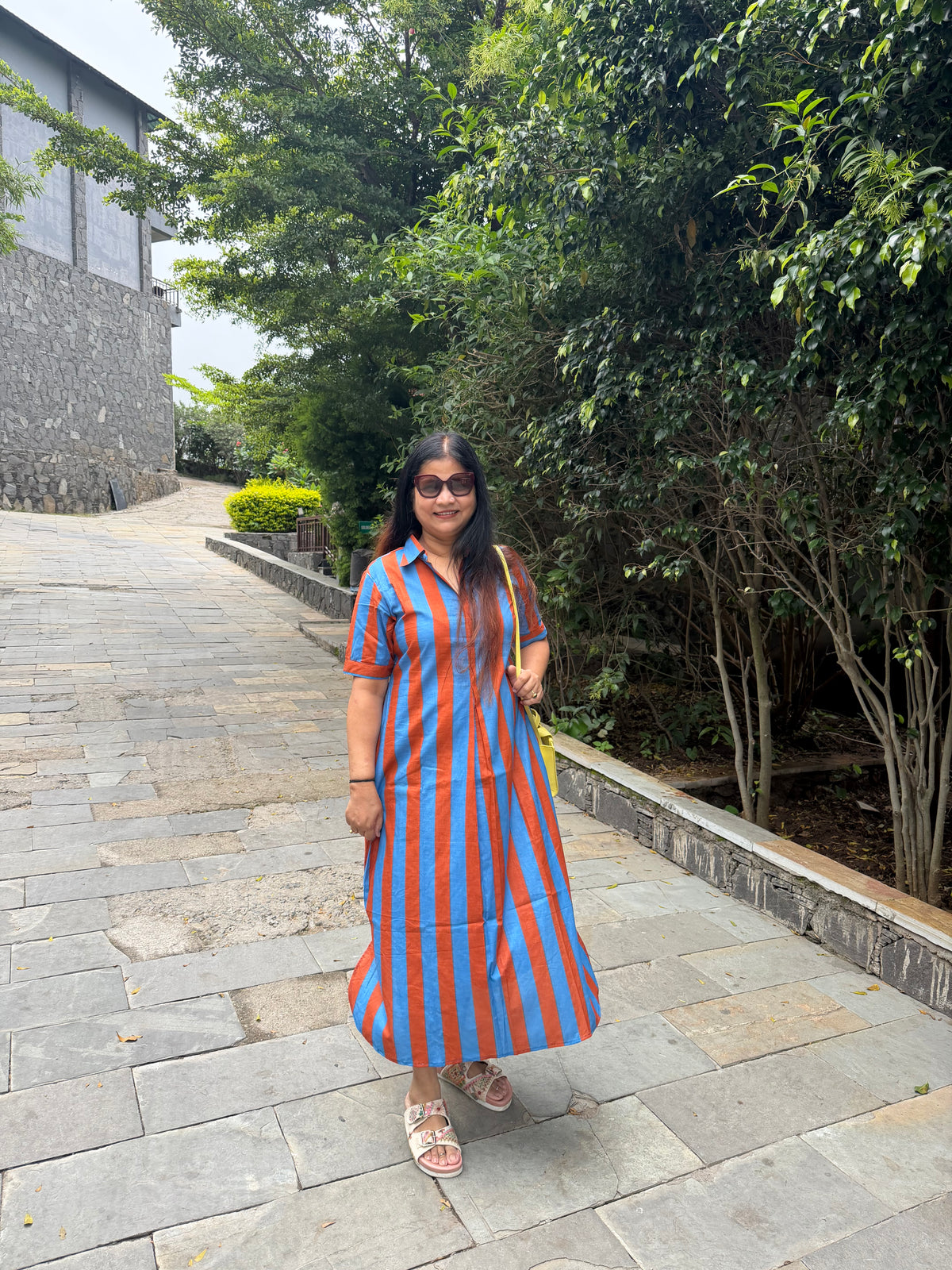Rust stripes dress
