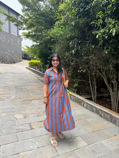 Rust stripes dress