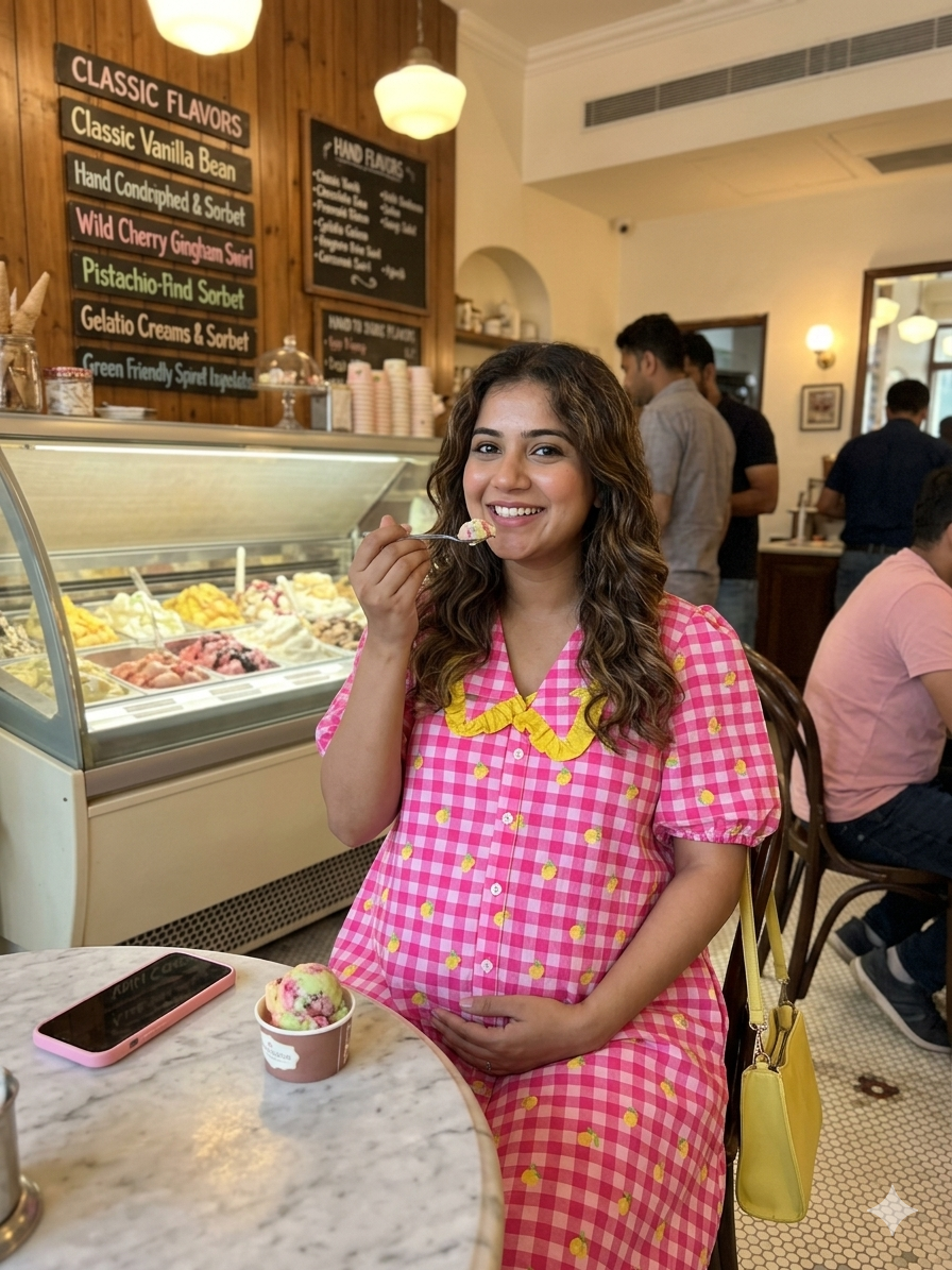 Lemon Gingham Frill Dress