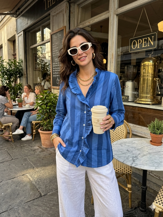 Stripes Ruffle Shirt