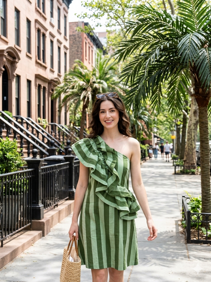 Stripes Ruffle Dress