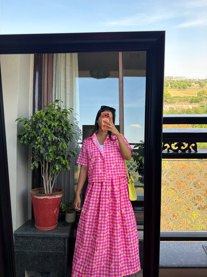 Gingham Lemon Skirt Set