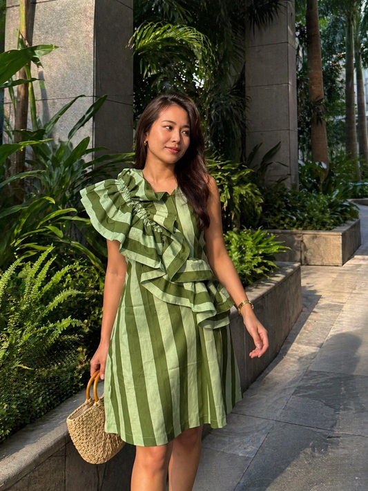 Stripes Ruffle Dress