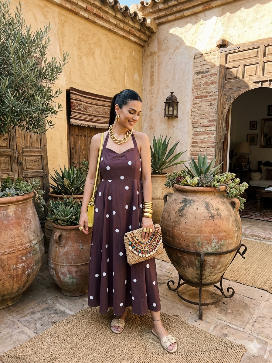 Brown Polka Dot Dress