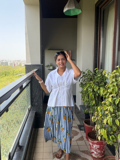 Lemon skirt and white top set