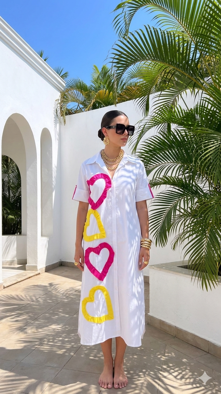Poplin heart dress
