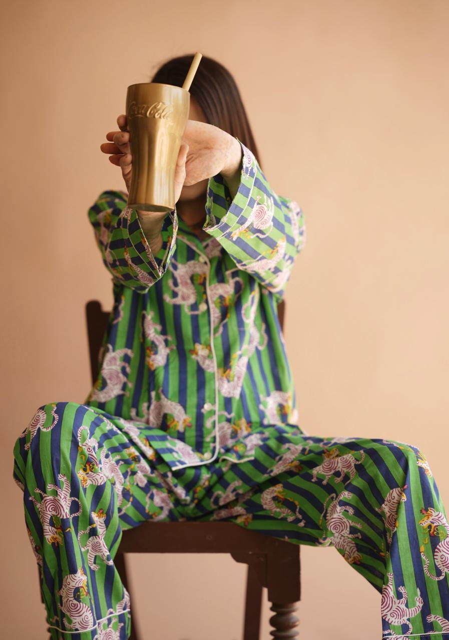 Stripes Cheetah Pyjama Set