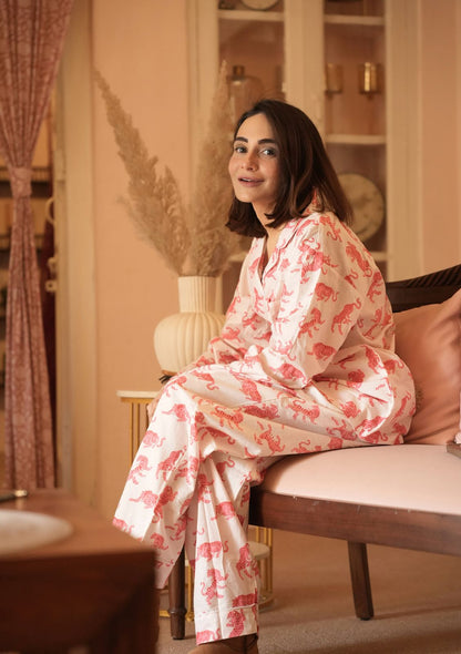 Gulabi Cheetah Pyjama Set