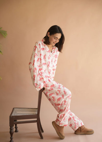 Gulabi Cheetah Pyjama Set