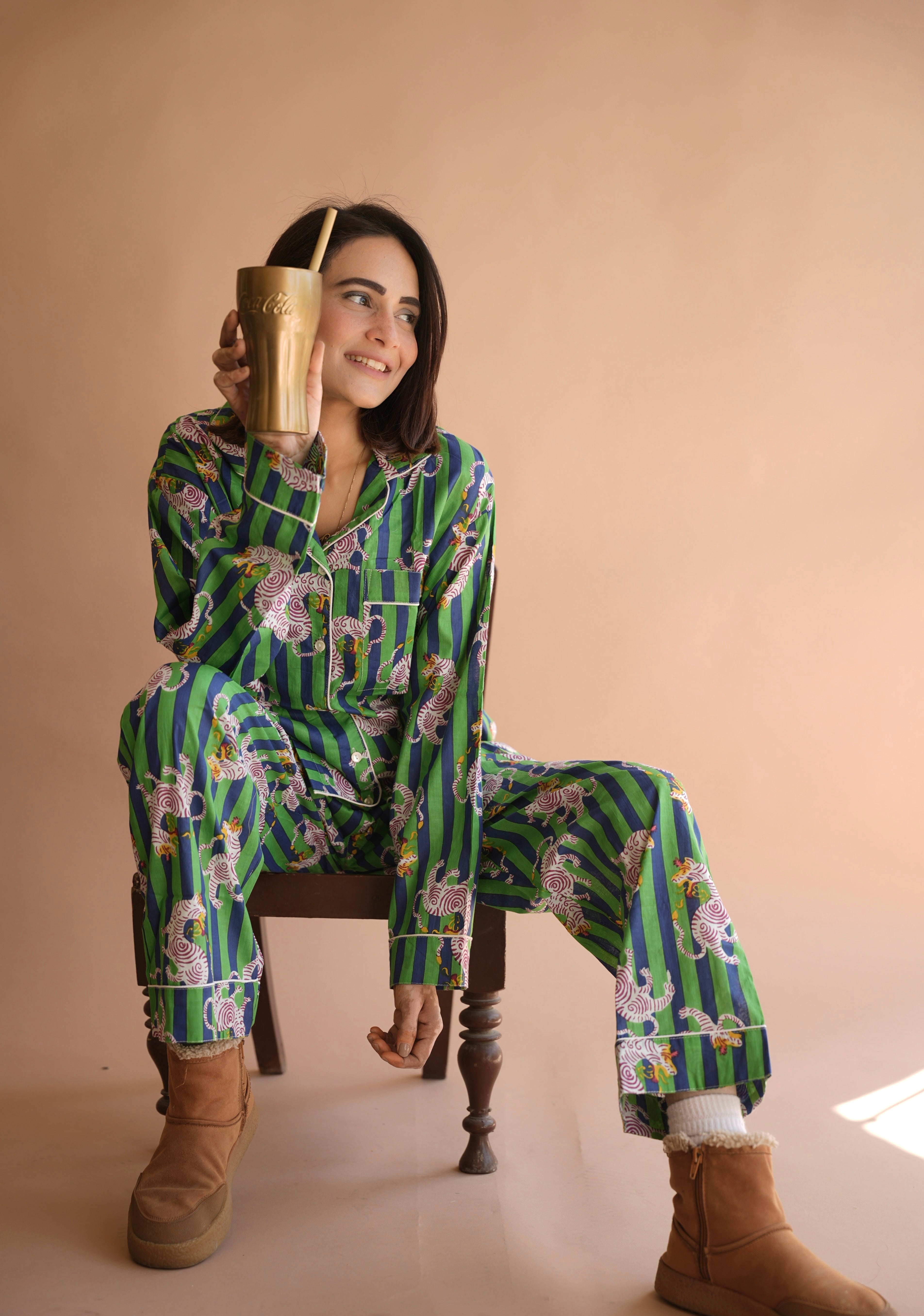 Stripes Cheetah Pyjama Set