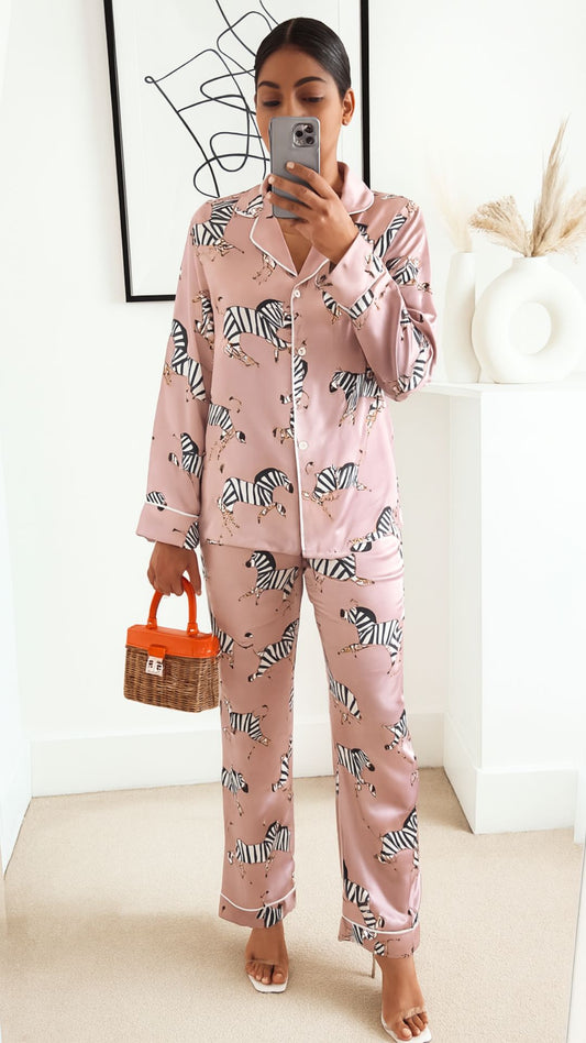 Pink Zebra Pyjama Set