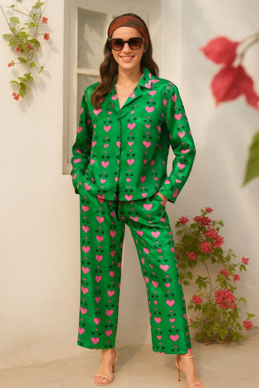 Heart Satin Loungewear