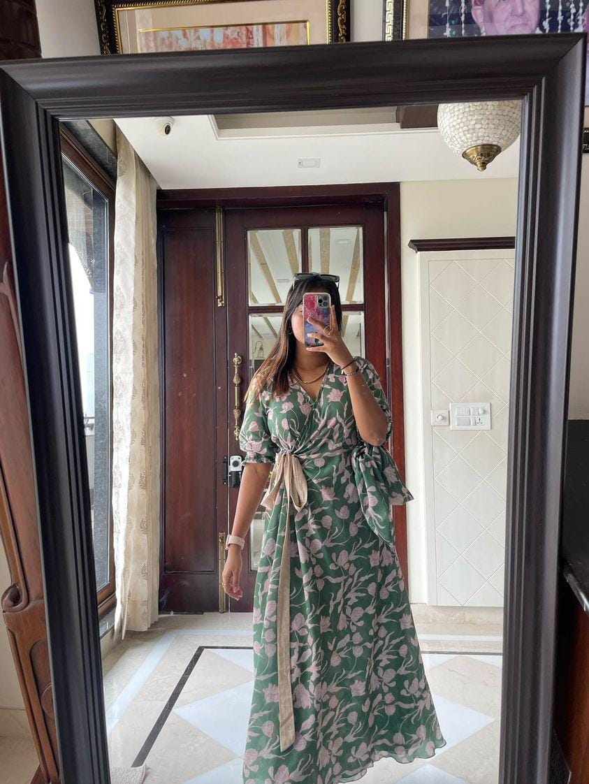 Green Angrakha Dress