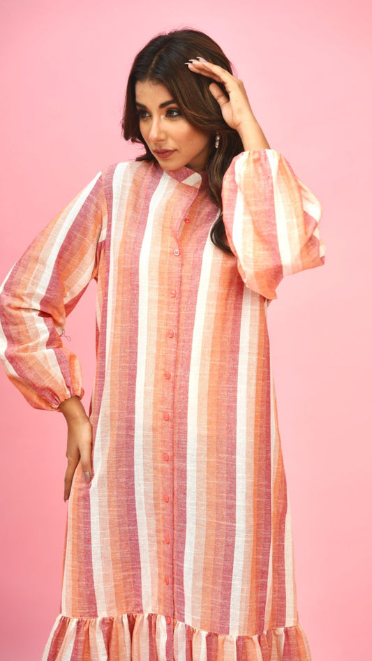 Cotton Frill Orange Dress