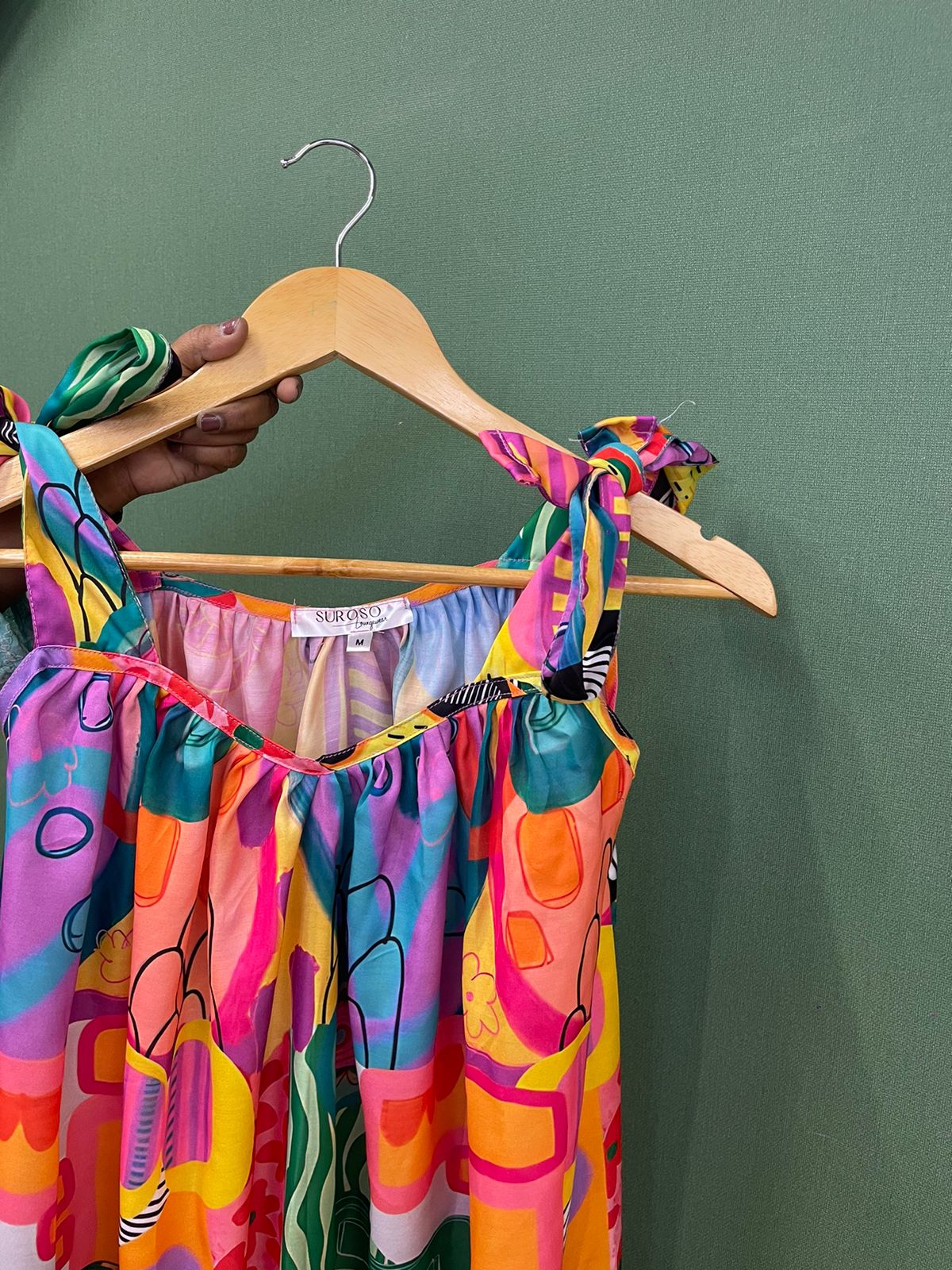 Satin Abstract Slip Dress