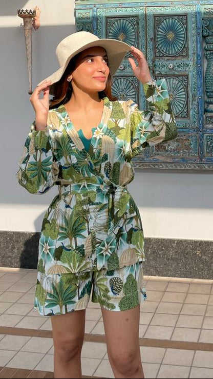 Kimono Top With Shorts