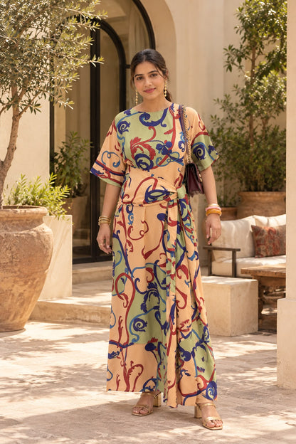 Printed Scarf Dress