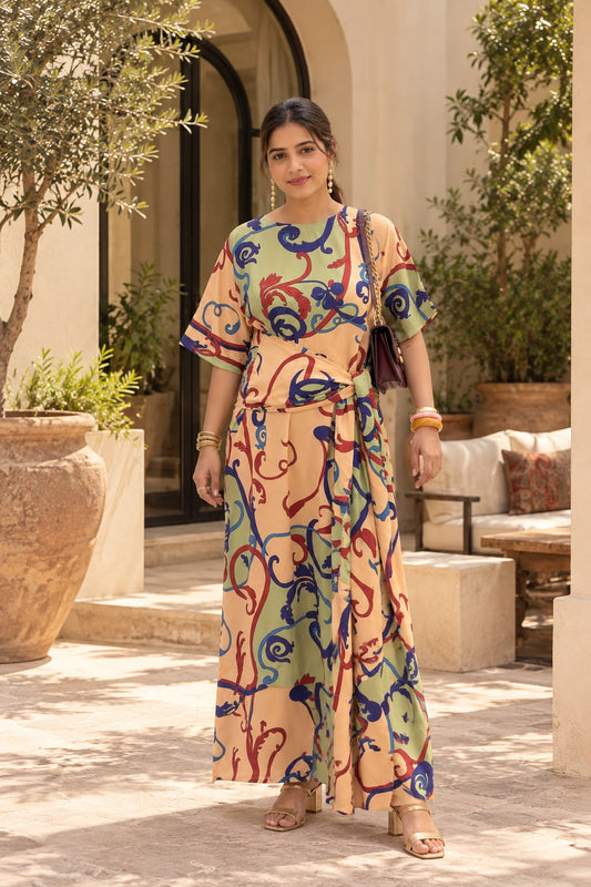 Printed Scarf Dress