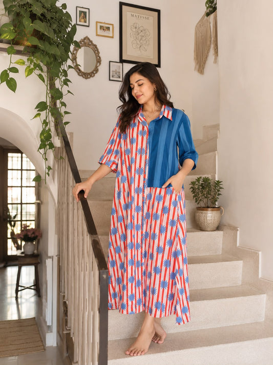 Dual Half Shirt Dress