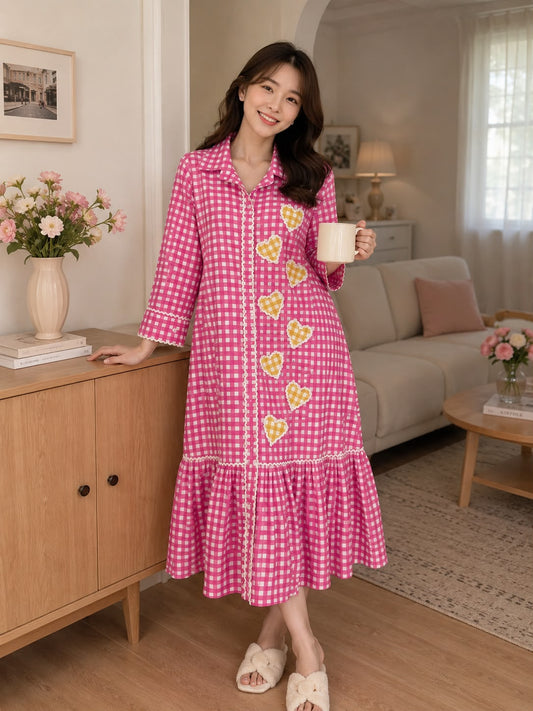 Pink Gingham Heart Dress