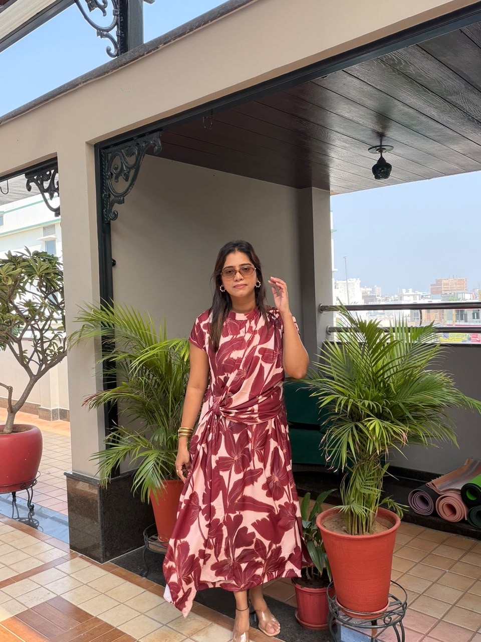 Draped Wrap Satin Dress
