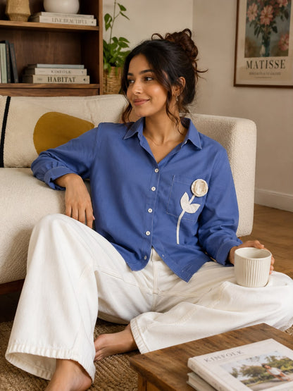 Linen flower shirt