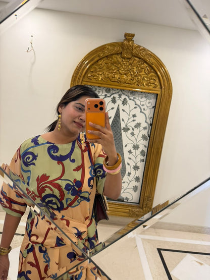 Printed Scarf Dress